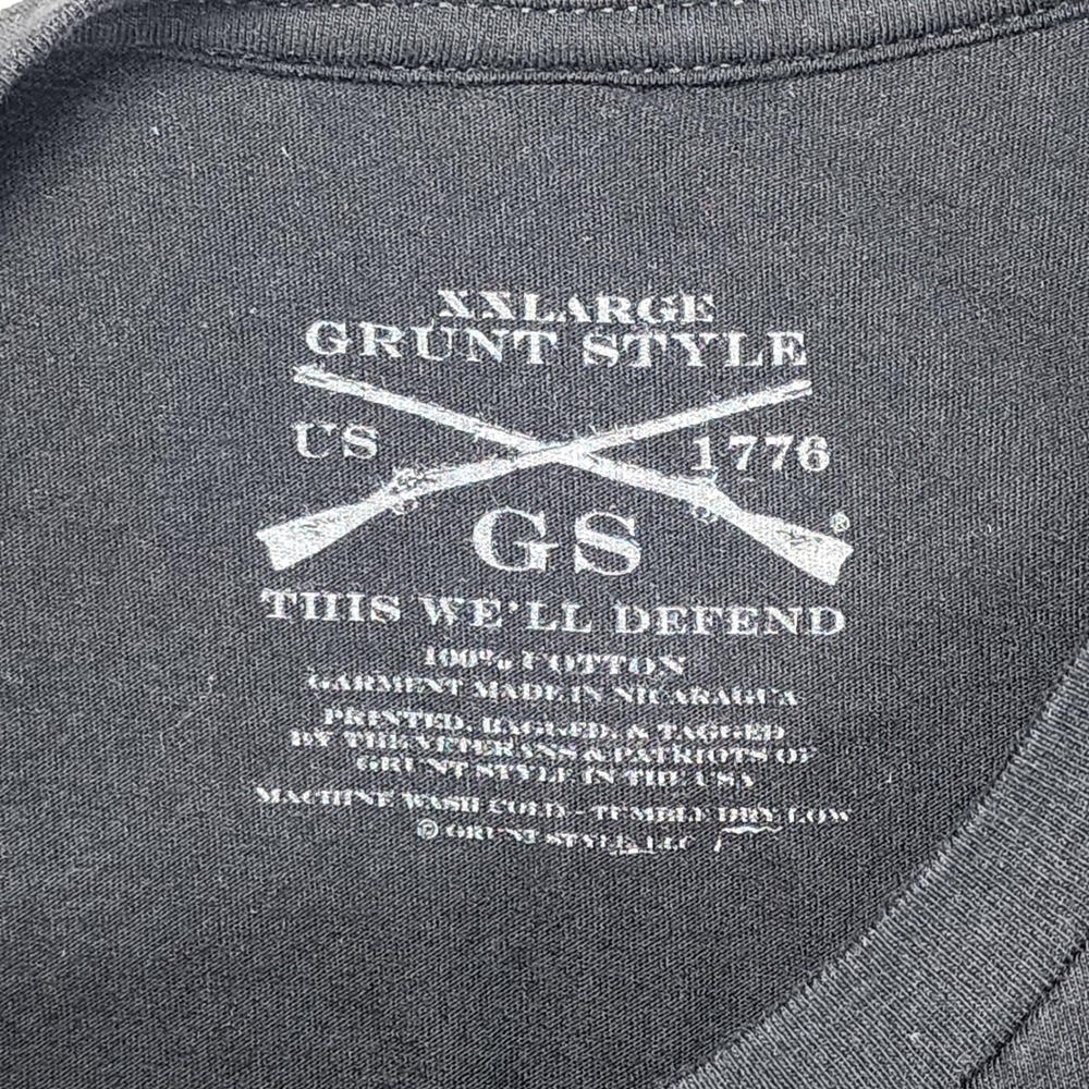Grunt Style Men's Eagle Flag Graphic Long Sleeve Streetwear Patriot Tee Size XXL - Picture 6 of 8